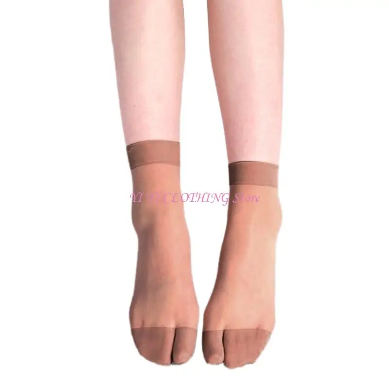 N5KF للسيدات الجوارب الكاحل عالية الكاحل مع جوارب طاقم Flop Flop منفصل
