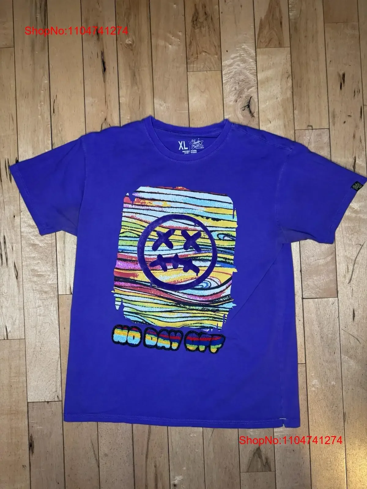 Camiseta Bleecker Mercer XL para hombre, color morado, sin día, de algodón, vintage, lavado, informal, suave, elegante, ropa de calle, ropa de diseñador