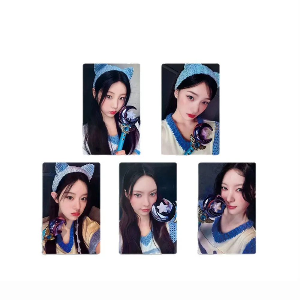 5 pièces/ensemble KPOP ILLIT cartes photo membre bâton lumineux cartes postales en papier MINJU IROHA WONHEE MOKA YUNAH cartes Lomo double face Fans cadeau