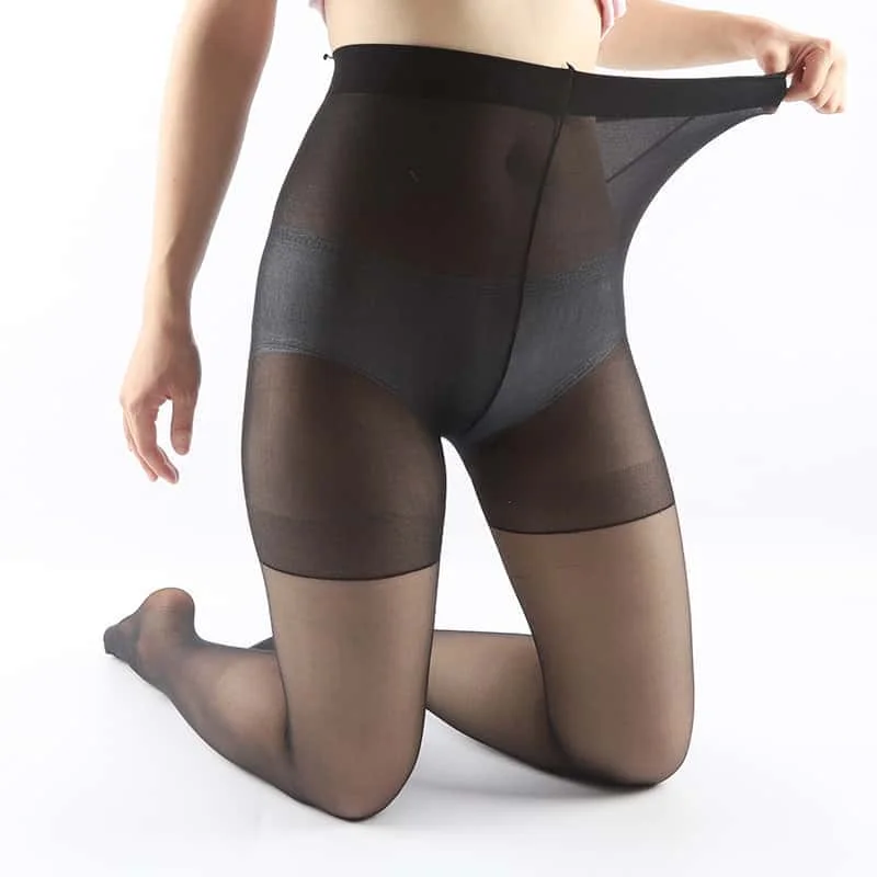 Plus Size Ultra-thin 15D Black Tights Stockings Stretchy white Silk Slim Pantyhose Sock for women Office night club wear
