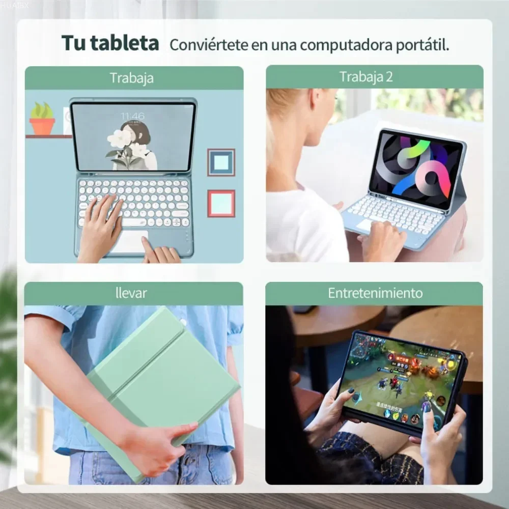 Imagem -06 - para Tablet com Teclado Bluetooth para Redmi Pad Estojo Magnético Destacável de Couro com Mouse Suporte para Lápis Embutido se 11 2023 Case