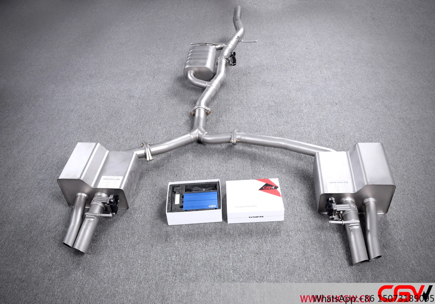 

High Performance Quality Factory Directly Sale Three Valve Muffler Downpipe Catback Car Exhaust for A6 C7 2.0T 2011-