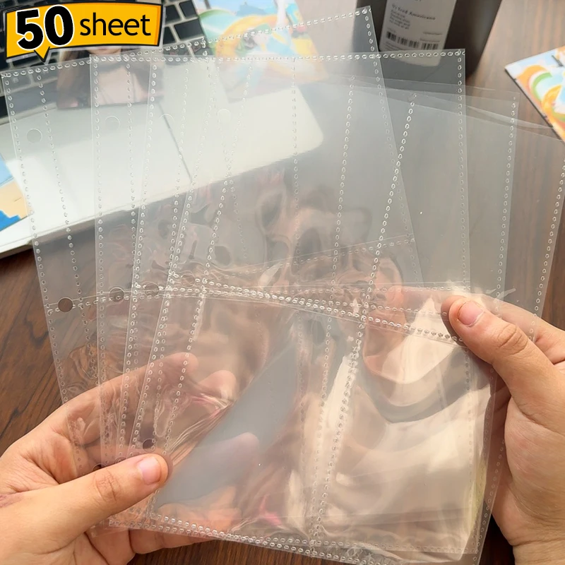 A5 Album Binder Pages 4 Pocket Double-Sided Trading Card Page Protector Ultra-Clear Sleeve Sheets for Game Cards Photocard