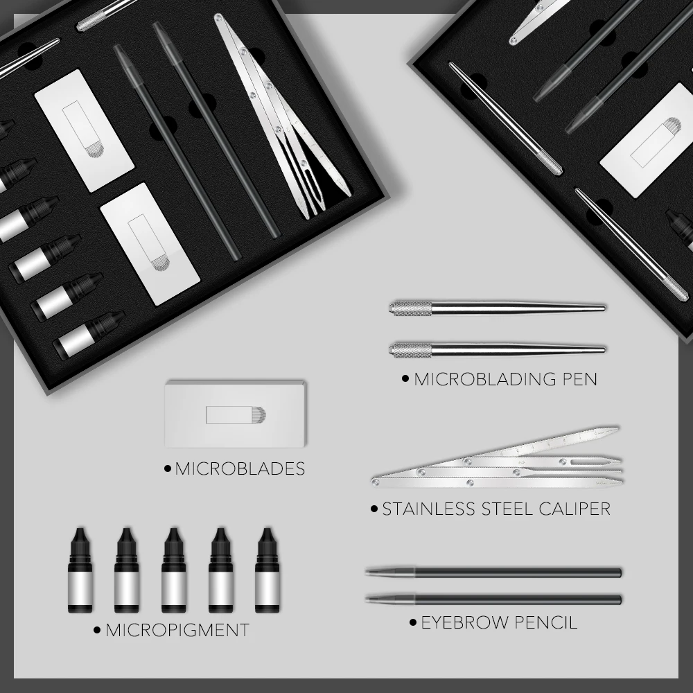Private Label Permanent Makeup and Microblading Set Microblading Starter Kit Beauty Academy Training Tattoo Kit