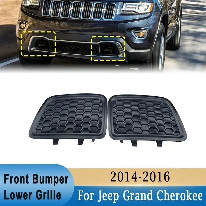 Unterer Kühlergrill, Abschlepp-Frontstoßstange für Jeep Grand Cherokee 2014–2016, 1 Paar Einsatzblende, Ersatz-Frontstoßstangengrill 68143099AC