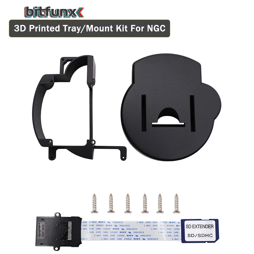 BitFunx High Quality GC Loader Printed Tray/Mount Kit With SD Extension Cable For GameCube GC Loader