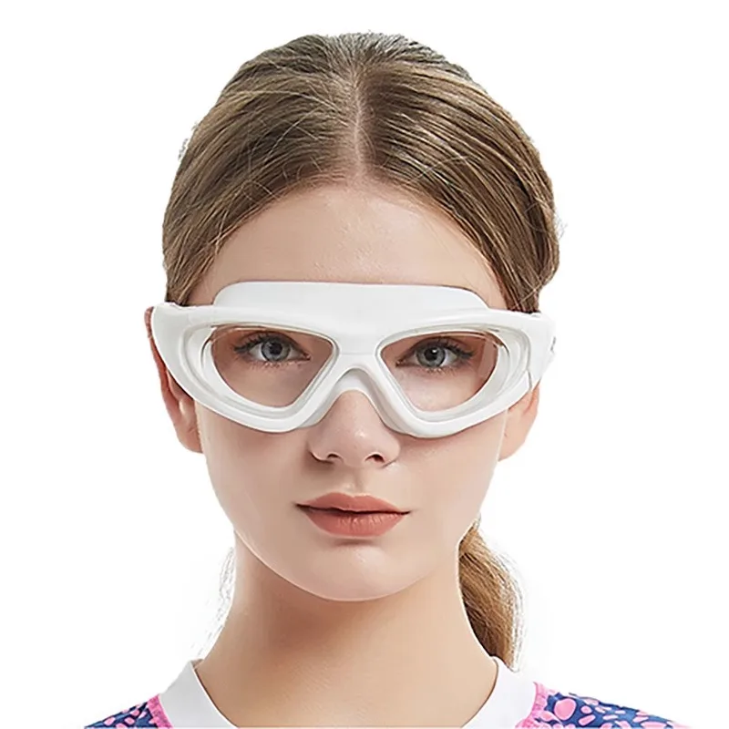 

Large Frame Flat Light Diving Waterproof and Anti-fog Swimming Eye Protection Glasses
