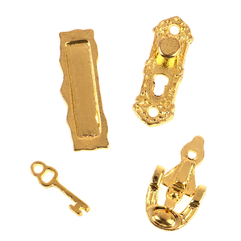 1 Satz 1:12 Puppenhaus-Hardware, Miniatur-Türklopfer aus Metall, Möbelzubehör, DIY-Zubehör für Mu Diegoas