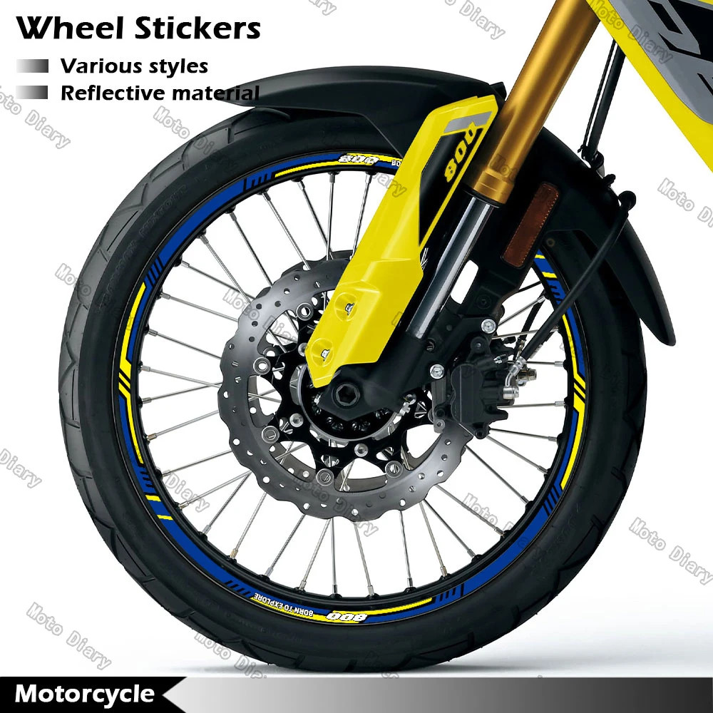 Motorcycle Wheel Sticker Rim Decal Hub Stripe Tape Accessories For V-Strom 800DE VStrom 800 DL800 2023 2024