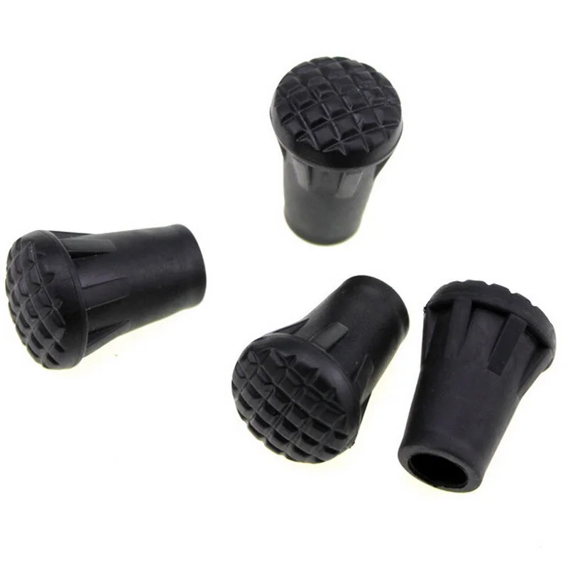 4pcs Outdoor Wear-resisting Hiking Walking Stick Trekking Pole Tip End Rubber Caps Replacement Cap Cover Protector