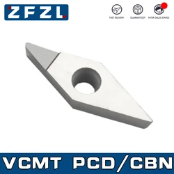 1PC VCMT160402 VCMT160404 VCMT160408 VCMT160412 PCD CBN Diamond Inserts Blade VCMT Turning tool CNC Lathe Cutter