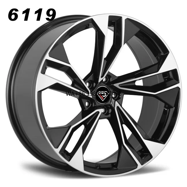 

Rep 6119 Popular Design 18-20 Inches 5*112 5-spokes Black Machined Alloy Car Rims for RS