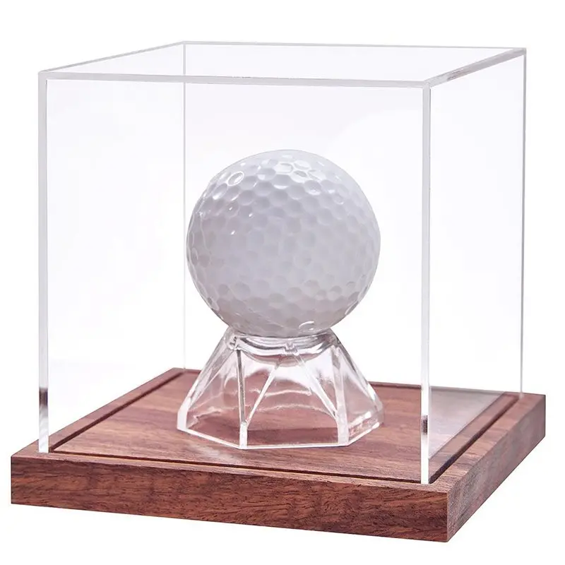 T22C 2X Clear Acrylic Golf Ball Display Case Multipurpose Transparent Storage Box For Baseball Collections Ball Golf Ball