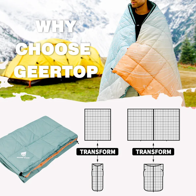 Adult Camping Down Sleeping Bag Blanket 210x140cm, Winter Camping Travel Household Ultra Light Warm Blanket,L353 view 2