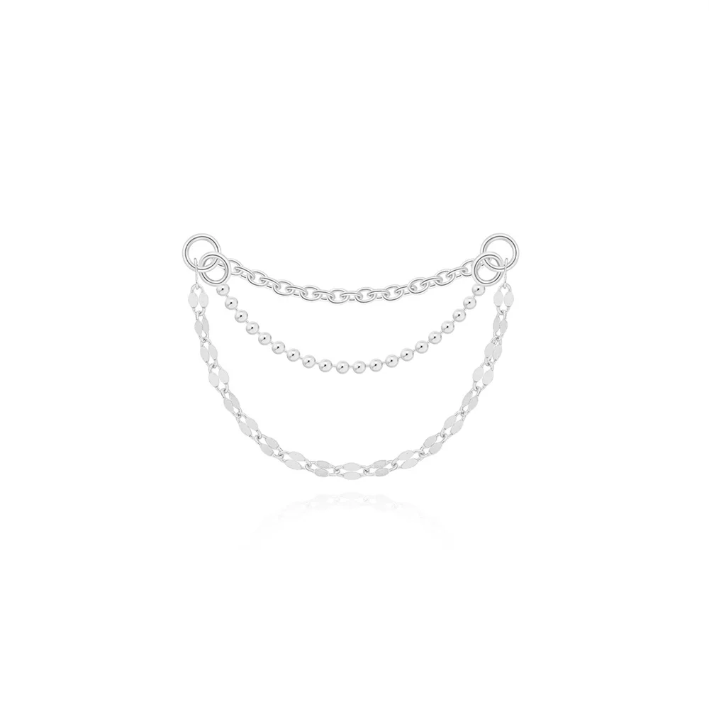 AIDE 925 Sterling Silber 9 Arten Zirkon CZ Kette Ersatzteile Rock Punk Hoop Piercing Hoops Tropfen Ohrring Edlen Schmuck Geschenk 1 stück
