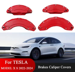 Brake Caliper Covers Compatible with for Tesla Model S for Tesla Model X 2022 2023 2024 Accessories Set of 4