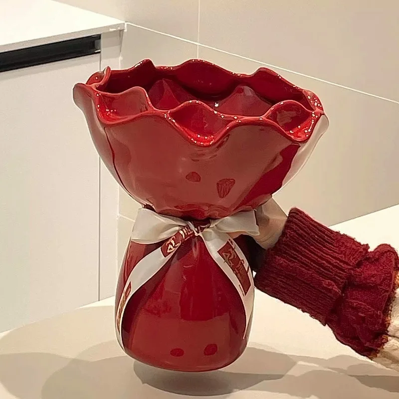 Keramikvase für Wohnzimmer, Kleine Vase für Emotionale Stabilität im Neuen Zuhause, Hochzeitsgeschenk mit Minimalistischer Ästhetik, Handgefertigt