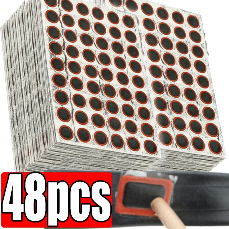 Tire Patch Rubber Bicycle Tire Repair Pad Portable Tire Tube Patch Round Square Repair Tool for Cars and Bicycles Accessories