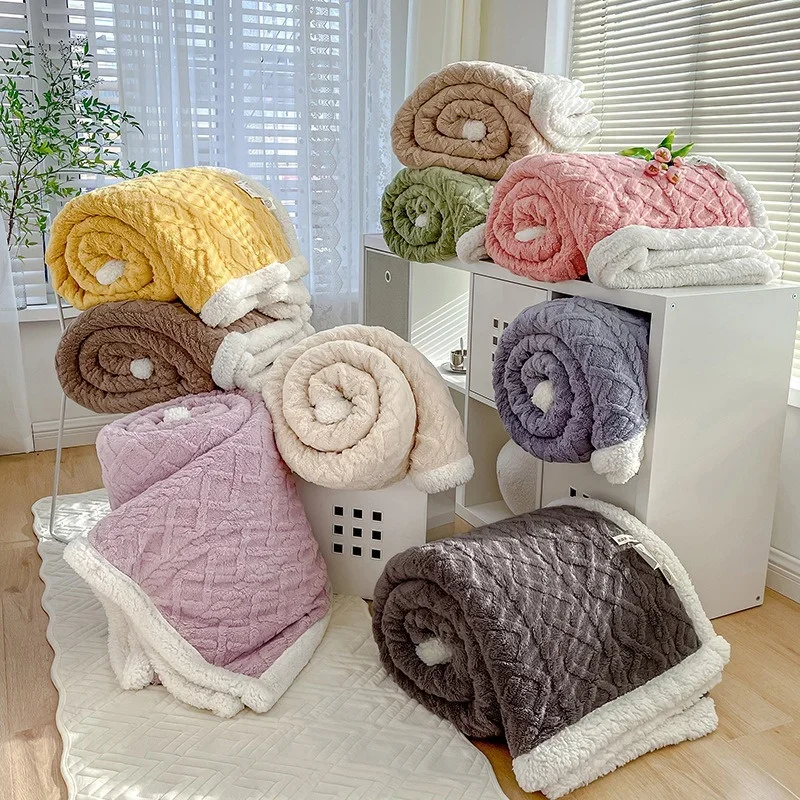 Double Thickened Throw Blanket Pile Tapestry Winter Warm Bed Cover Sofa Blanket Multifuntional Blanket Super Soft Cozy Blankets