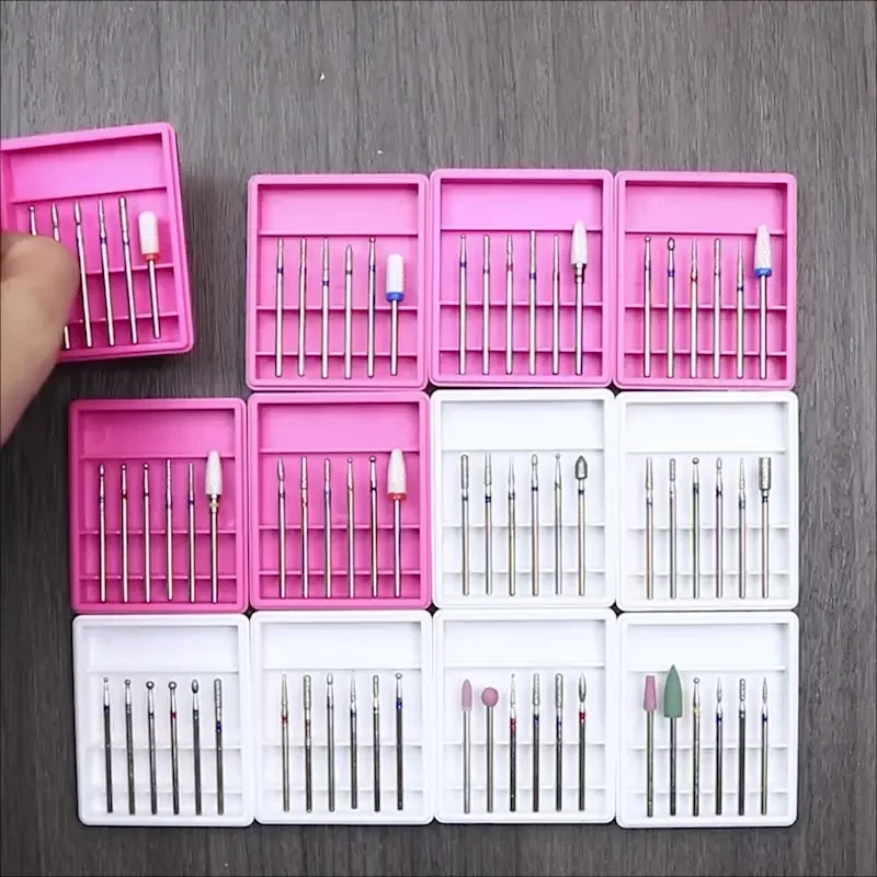 

6 шт., керамический алмазный набор сверл для ногтей, фреза для маникюра, роторные заусенцы, чистые биты, электрическая машина, художественный аксессуар