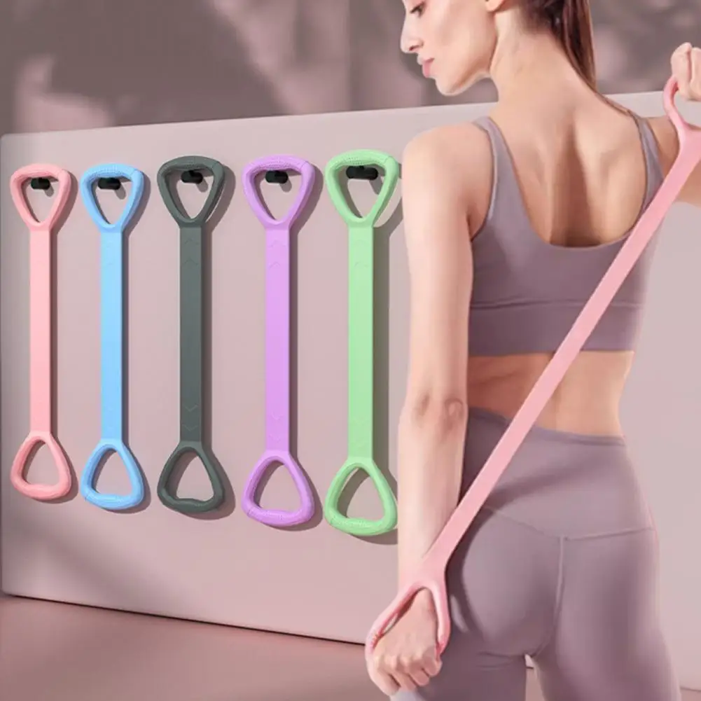 45cm Figure 8 Fitness Resistance Band With Anti-slip Handle Portable Men Women Arm Shoulder Stretch Strength Training Exercise
