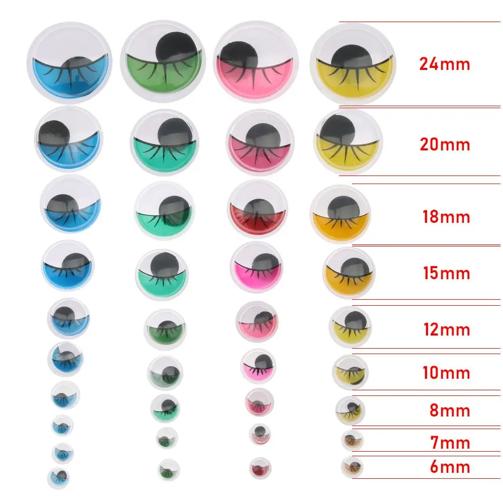 Colorful Wiggle Eye Round Moving Wiggly Googly Eyes 6/8/10mm for Toy Garment Eyes Dolls Parts DIY Crafts Accessories