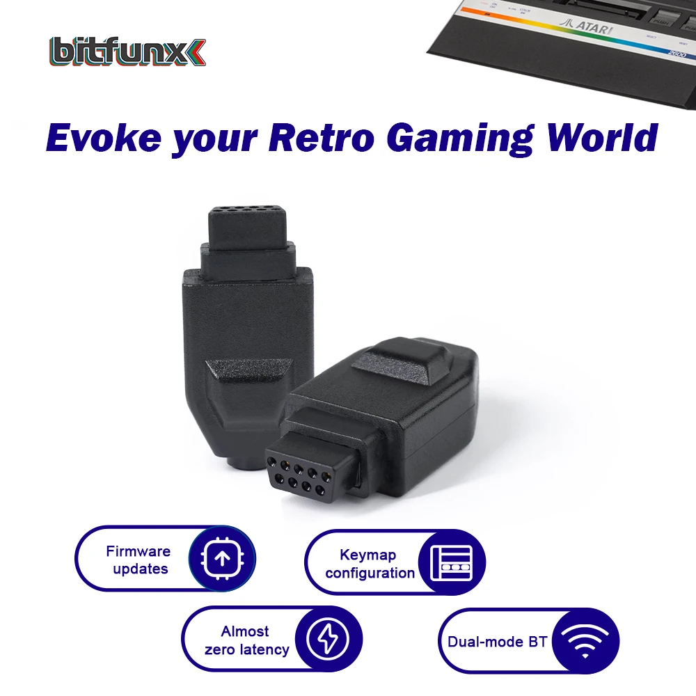 Blueretro adattatore Joystick Gamepad Wireless per convertitore Atari 2600 per Console Atari/PS4/Xbox Series X/S / 8 Controller Bitdo