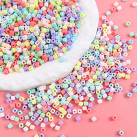 300pcs 4mm Acrylic Square Straight-Hole Loose Beads Necklace And Bracelet Diy Accessories Jewelry Making Materials