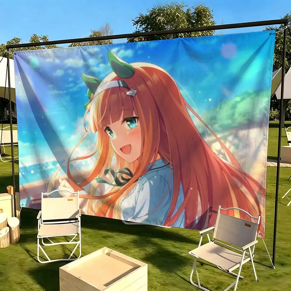 Silence Suzuka UmaMusume UMA  Flags Wall Hanging Tapestry Outdoor Garage Room Decorative flag Background Blanket