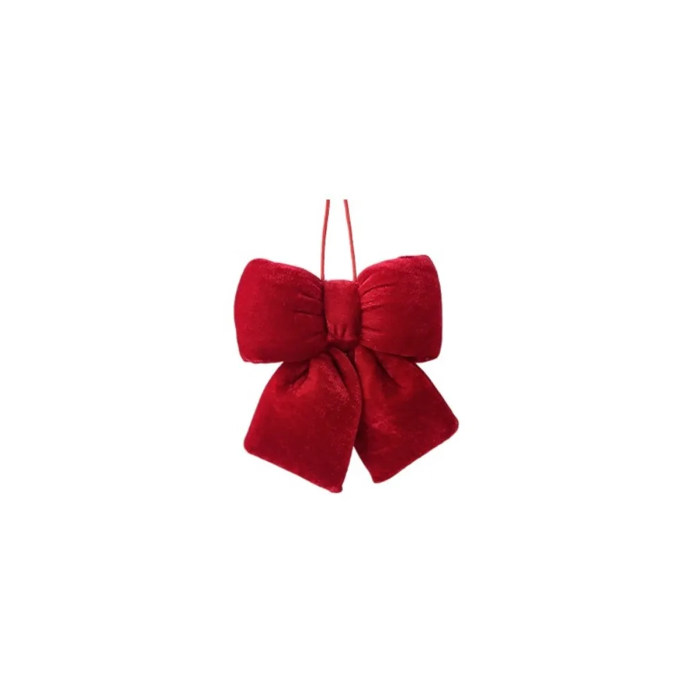 

Flannelette Christmas Red Bowknot Pendant Vintage S/M/L Christmas Tree Decoration DIY Bow Shape Bowknot Hanging Pendant