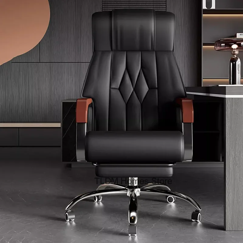 

Leather Emperor Camp Office Chair Dresser Low Relaxing Cute Computer Arm Office Chair Nordic Silla Oficina Library Furniture