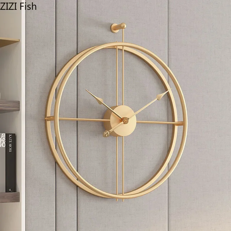 Minimalist Golden/black Wall Clocks Silent Sweep Needle Clock Living Room Decoration Hollow Out Decorative Wall-mounted Clock