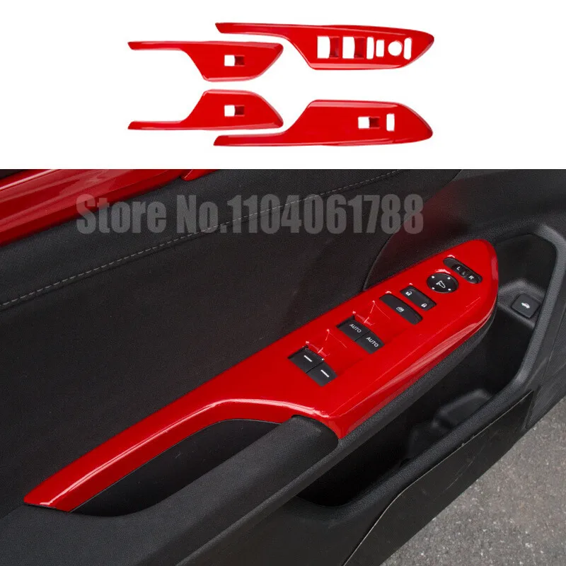 Accesorios interiores rojos para Honda Civic 10. a generación 2016 2017 2018 2019 2020 2021, tira de manijas de puerta, 