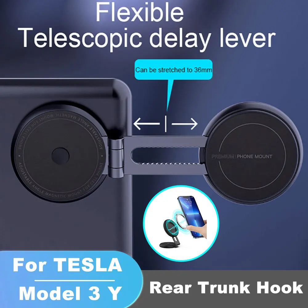 For Tesla Model 3 Y Phone Mount Adjustable Monitor Expansion Bracket Car Magnetic Screen Side Phone Support Holder