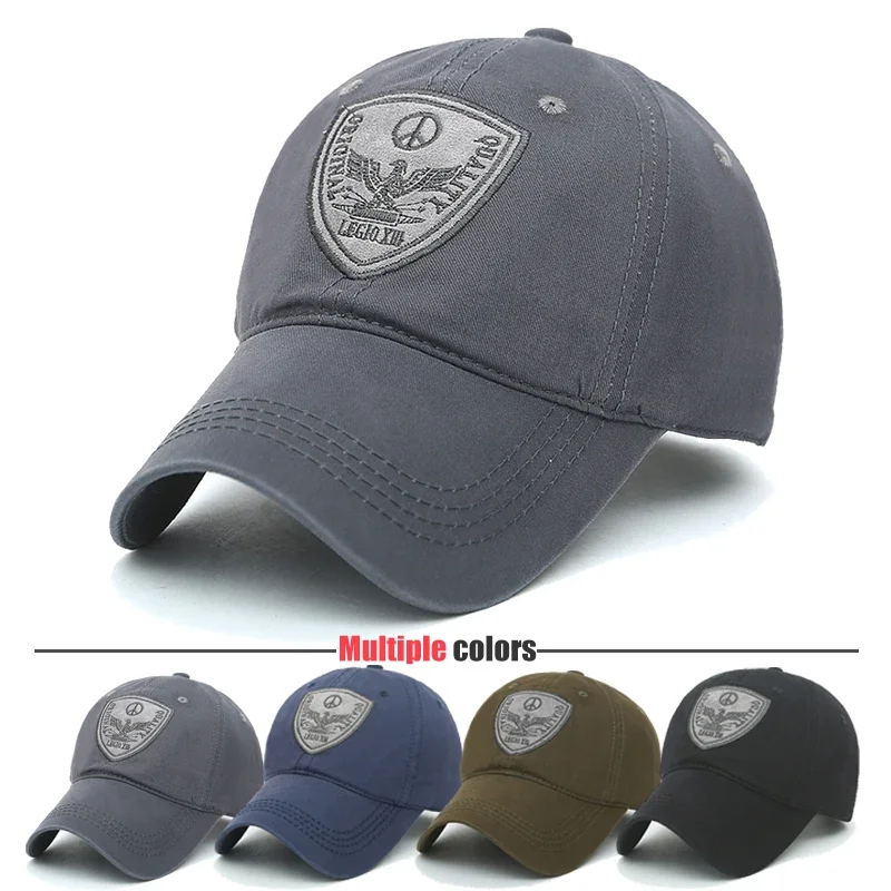 Fashion Classic Soft Top Embroidery Patch Washable Military Cadet Adjustable Hat Unisex Cotton Outdoor Sport Casual Baseball Cap