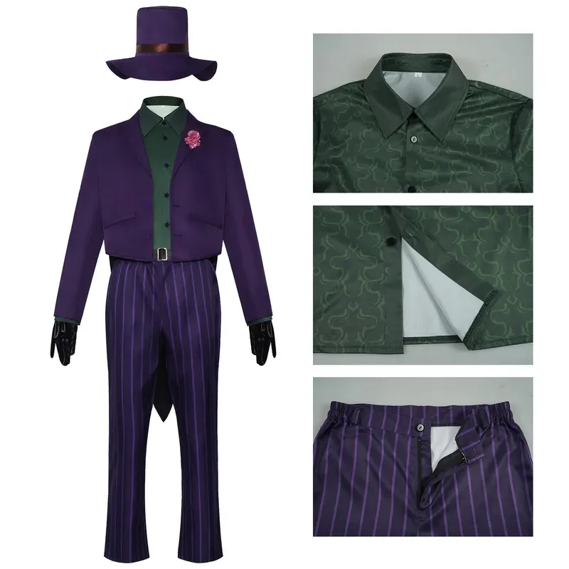 مورتال كومبات 11 مهرج مهرج قميص سترة السراويل العليا البدلة تأثيري حلي هالوين حفلة تنكرية كرنفال الزي للرجال kn.7