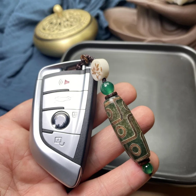 Llavero de Perla Celeste de Nueve Ojos de la Suerte, Nuevo Llavero de la Suerte de Lujo para Bolsos, Colgante de Coche de Alta Gama de Estilo Étnico, Regalo