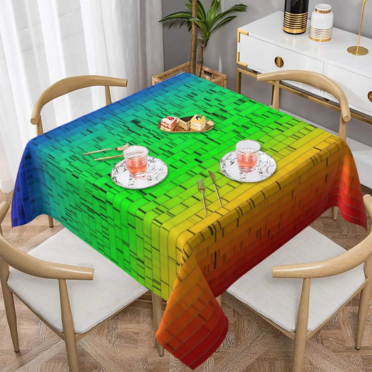 Abstract Sunset Tablecloth Visible Light Vintage Table Cloth For Decor Home Dining Table Cover Outdoor Design Table Decoration