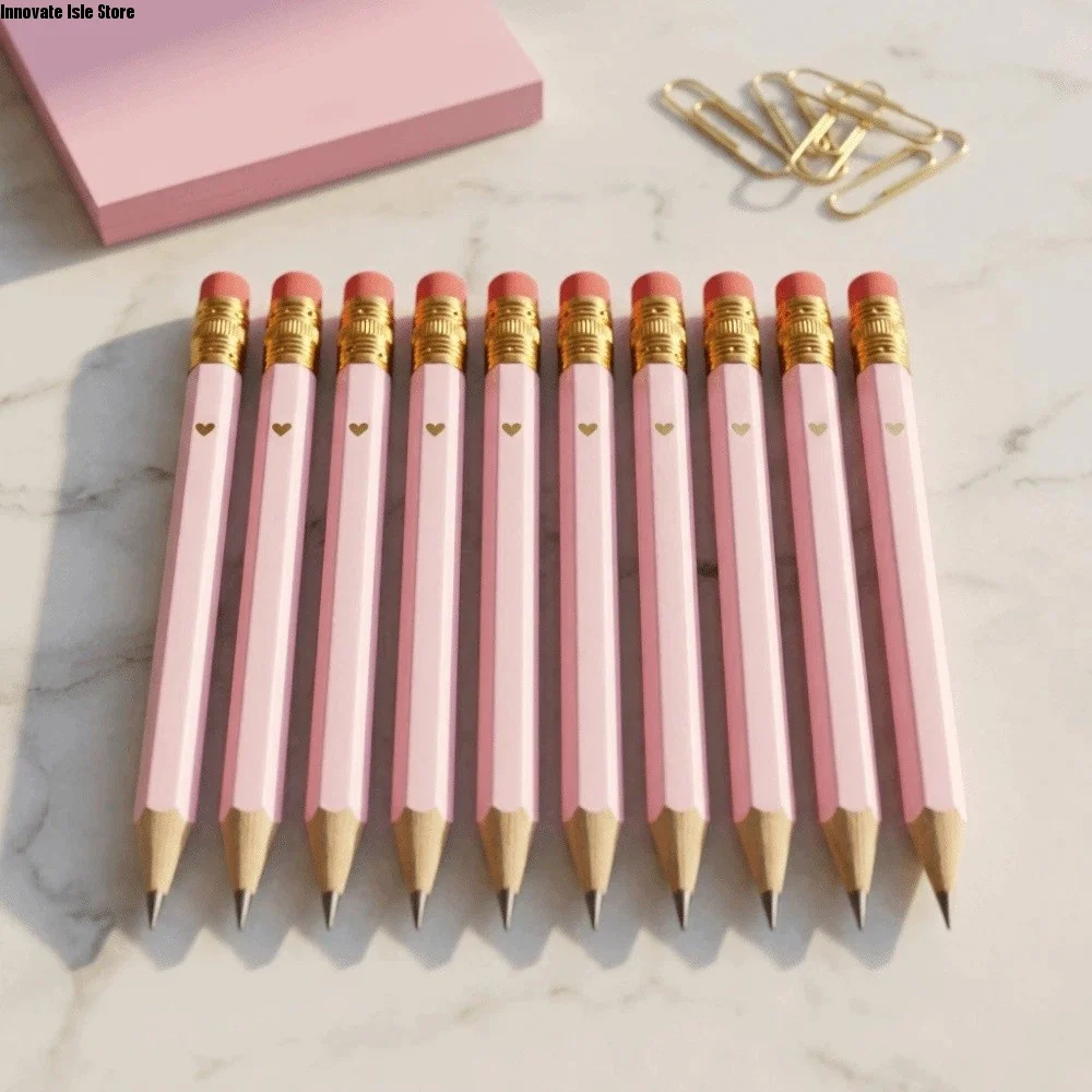 200Pcs Mini Bridal Shower Pencils Pre Sharpened with Eraser Baby Shower Pencils Portable Short Pencil Golf Pencils Gifts