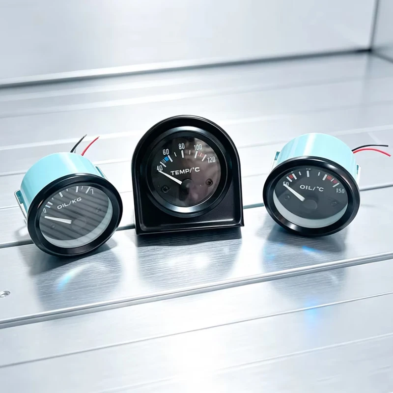 ZK 12V 2 Inch 52mm Auto Modified Car Gauge Set, Water Temp Oil Pressure Oil Temp Gauge with 1/8NPT Sensor for Vehicle Refit