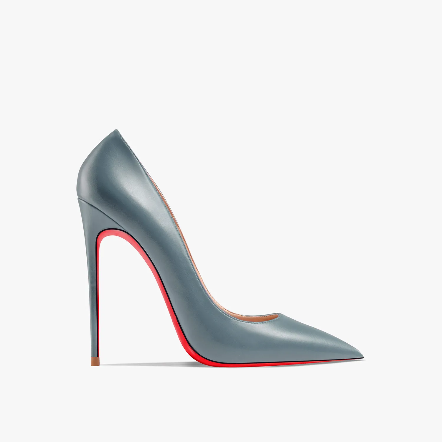 Women\'s Red Shiny Bottom High Heels Brand High Heels 12 cm Sexy Matte Party Pointed Wedding Shoes Shallow Mouth Single Shoes