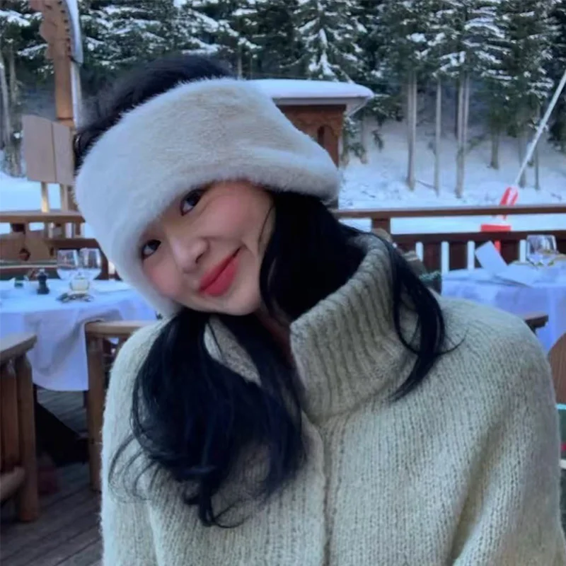 بلون أفخم غطاء للأذنين الكورية الحد الأدنى أفخم الدافئة يغطي الأذن تنوعا لخريف وشتاء وشتاء اكسسوارات غطاء للأذنين #2