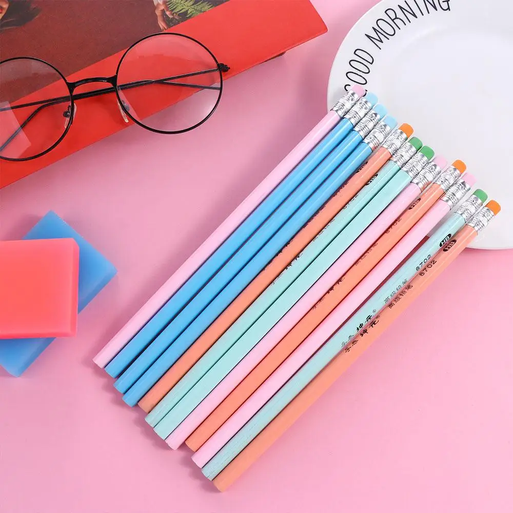 3Pcs Kawaii Writing Tools Stationery with Eraser Drawing Student Prize Kids Pencil Student Pencil Pencil HB Pencil