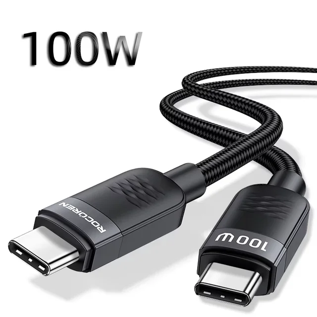 Rocoren 240W carregamento rápido USB-C para USB-C cabo de dados PD3.1 cabo de carregamento rápido tipo C para MacBook iPhone 15 Samsung Galaxy S24