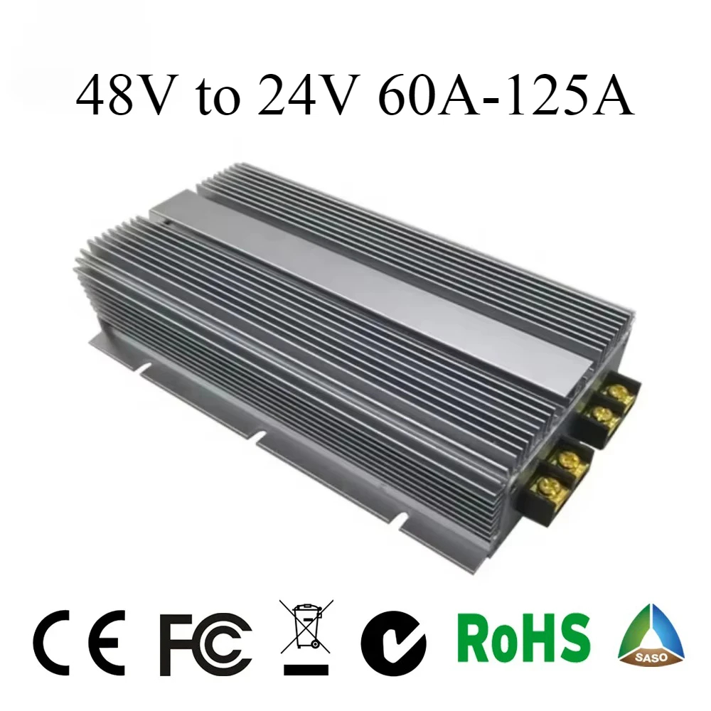 

36vdc 48vdc convert 24vdc 60A 80A 100A 125A voltage step down regulator 80amp 125amps dc dc converter 48v to 24v buck module CE