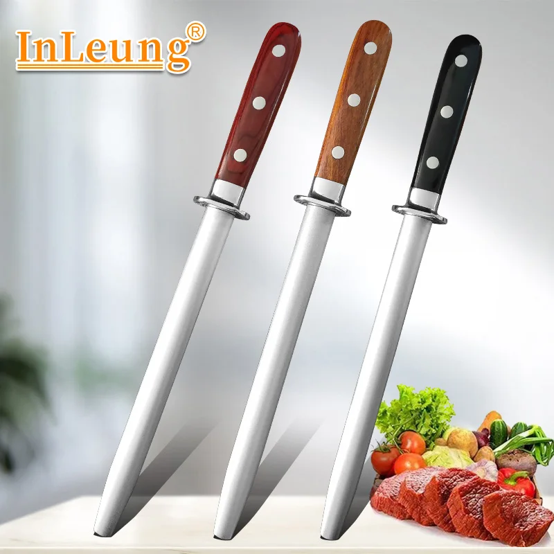 Tige d'affûtage professionnelle en acier allié à tige ronde pour couteaux de cuisine et ciseaux, outils d'affûtage