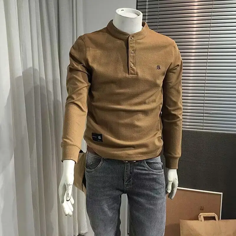 New Hoodie Men\'s Korean Version Men\'s Top Youth Slim Fit Base Shirt Solid Color Pullover Men\'s Clothing