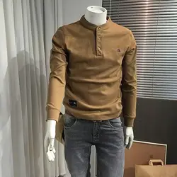 New Hoodie Men's Korean Version Men's Top Youth Slim Fit Base Shirt Solid Color Pullover Men's Clothing