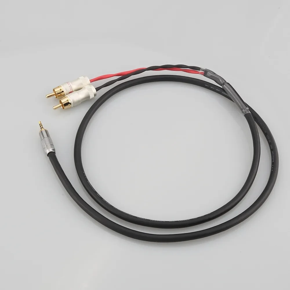HIFI كابل محول الصوت 2.5/3.5/4.4 مللي متر ذكر متوازن إلى 2 RCA ذكر 6.35 مللي متر XLR 7n-OCC نحاس كريستالي واحد لـ High Fidelity Sou