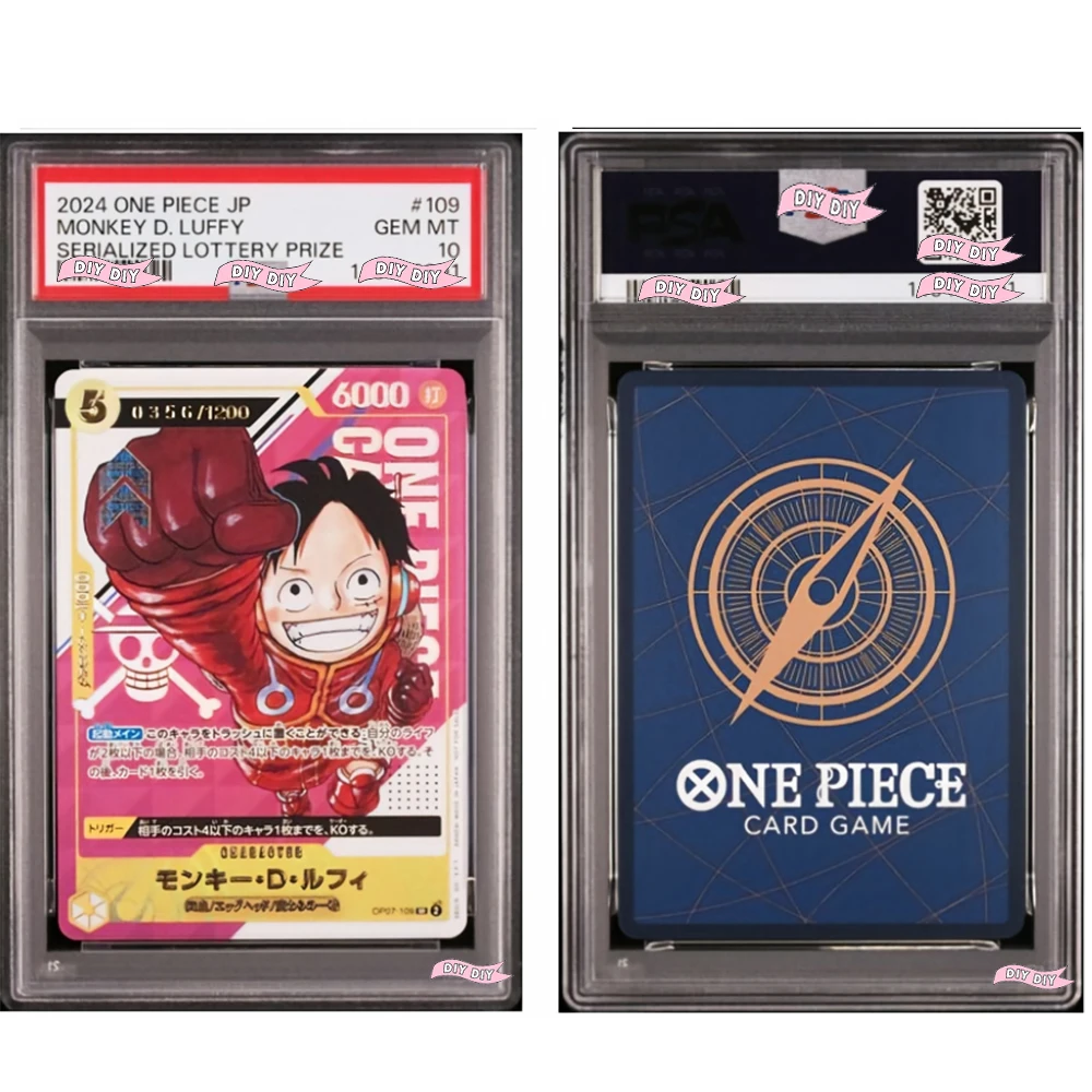 DIY 2024 ONE PIECE MONKEY D. LUFFY JP PROMOS #109 SERIALIZED LOTTERY PRIZE 10 Points Rating Gift Display Copy Card